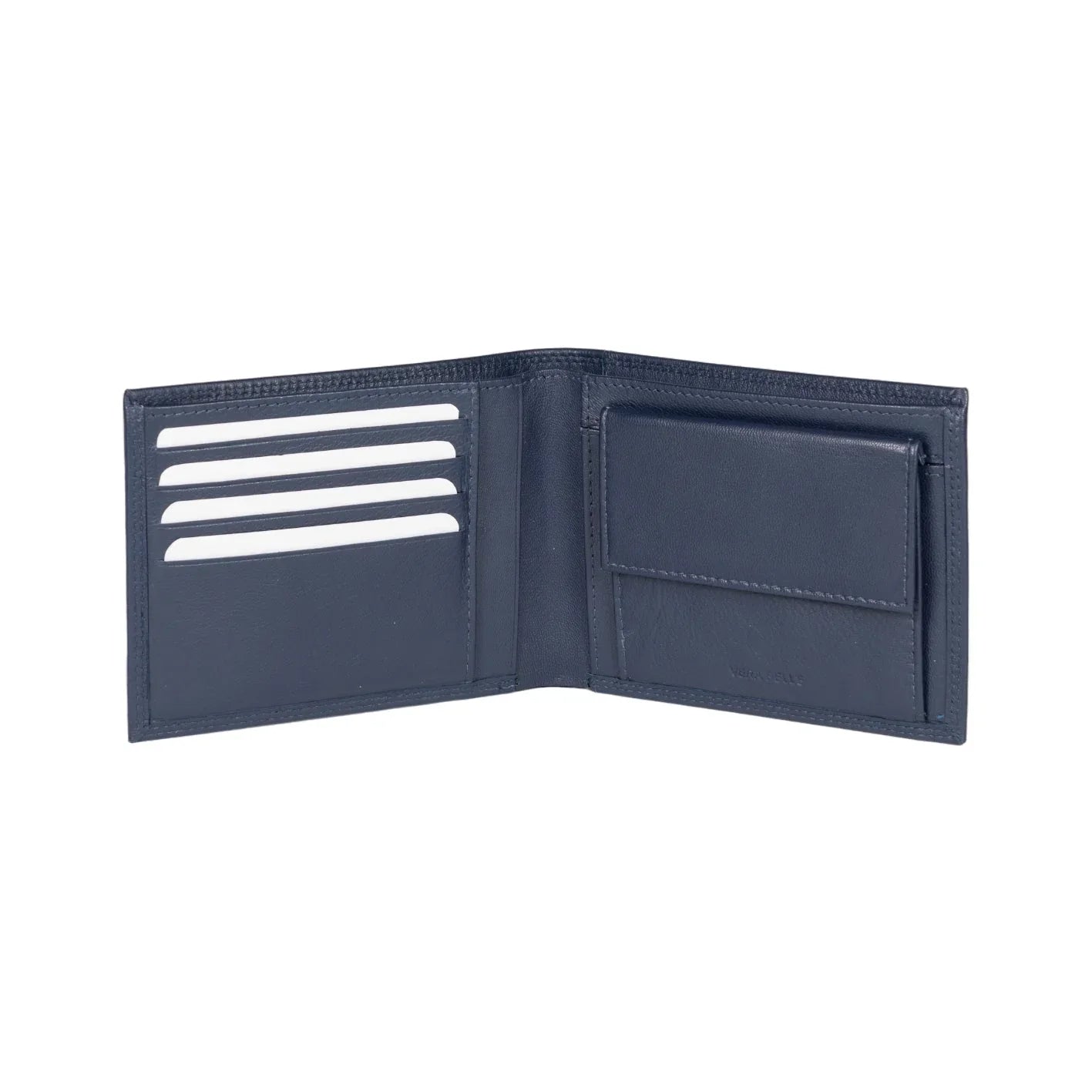 K10203DB | Men's wallet in genuine full grain leather, with light grain. Blue colour. Coin pocket. Dimensions when closed: 12.5 x 9.3 x 1 cm. Packaging: Rigid bottom/lid gift box - STREET STYLE