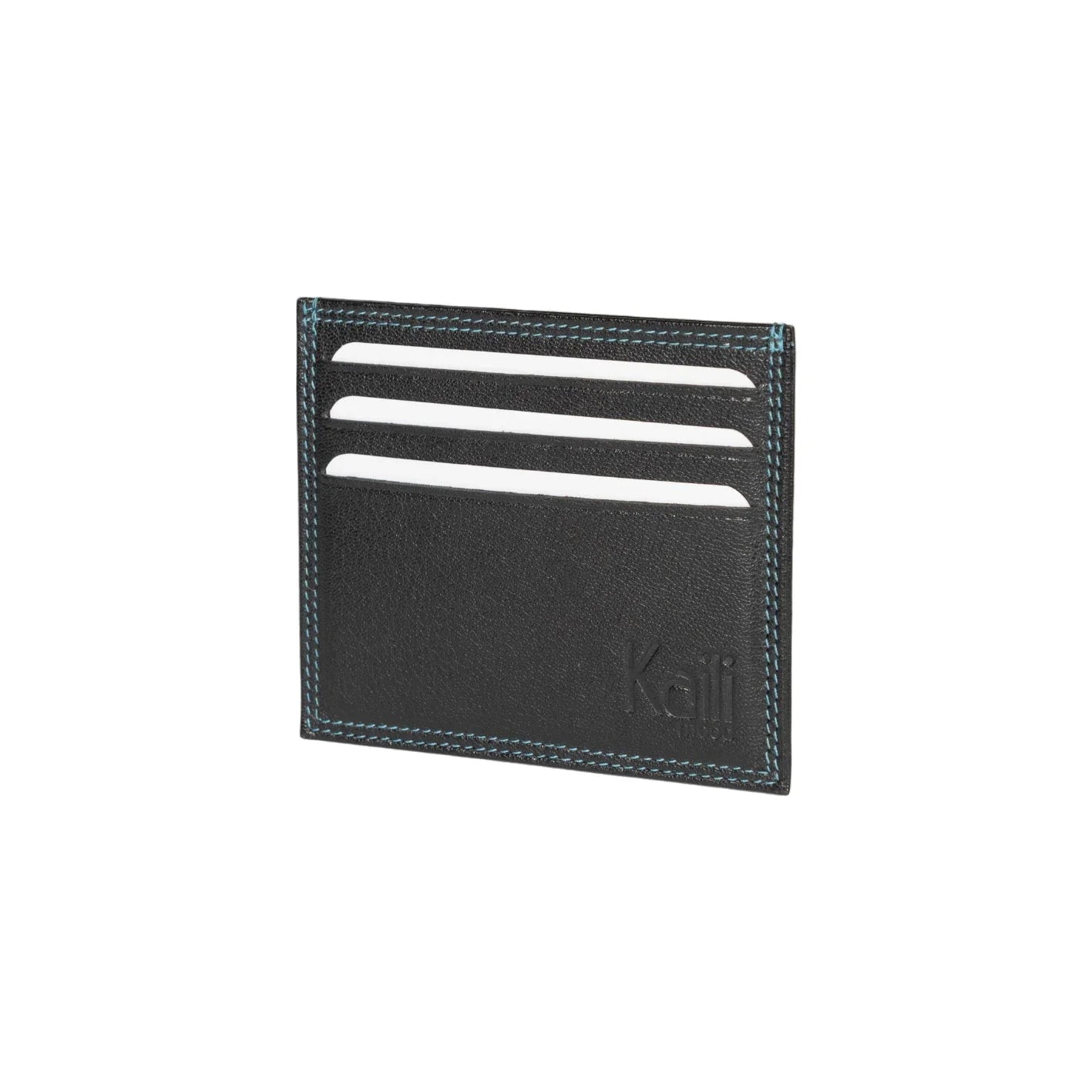K10216AB | Credit Card Holder in Genuine Full Grain Leather, with light grain. Black colour. Large central pocket. Dimensions: 9.8 x 8 x 0.5 cm. Packaging: Rigid bottom/lid gift box - STREET STYLE