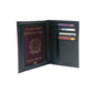 K10122AB | Porta Documenti + Passaporto in Vera Pelle pieno fiore, grana dollaro/liscia. Colore Nero. Dimensioni da chiuso: cm 10 x 14 x 1 - Confezione: Gift Box rigido fondo/coperchio - STREET STYLE