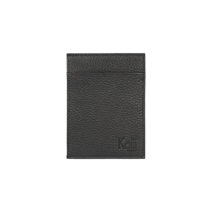 K10307AB | Document/Card Holder RFID Protection in Genuine Full Grain Leather, dollar grain. Black colour. Dimensions: 12 x 9 x 0.5 cm. Packaging: Rigid bottom/lid gift box - STREET STYLE
