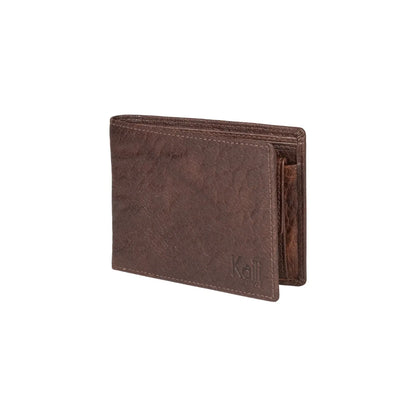 K10603BB | Men's wallet in genuine full grain leather, Volanata. Color dark brown. Pocket for coins. Dimensions when closed: 12.5 x 9.3 x 1 cm. Packaging: Rigid bottom/lid gift box - STREET STYLE