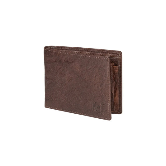 K10603BB | Men's wallet in genuine full grain leather, Volanata. Color dark brown. Pocket for coins. Dimensions when closed: 12.5 x 9.3 x 1 cm. Packaging: Rigid bottom/lid gift box - STREET STYLE