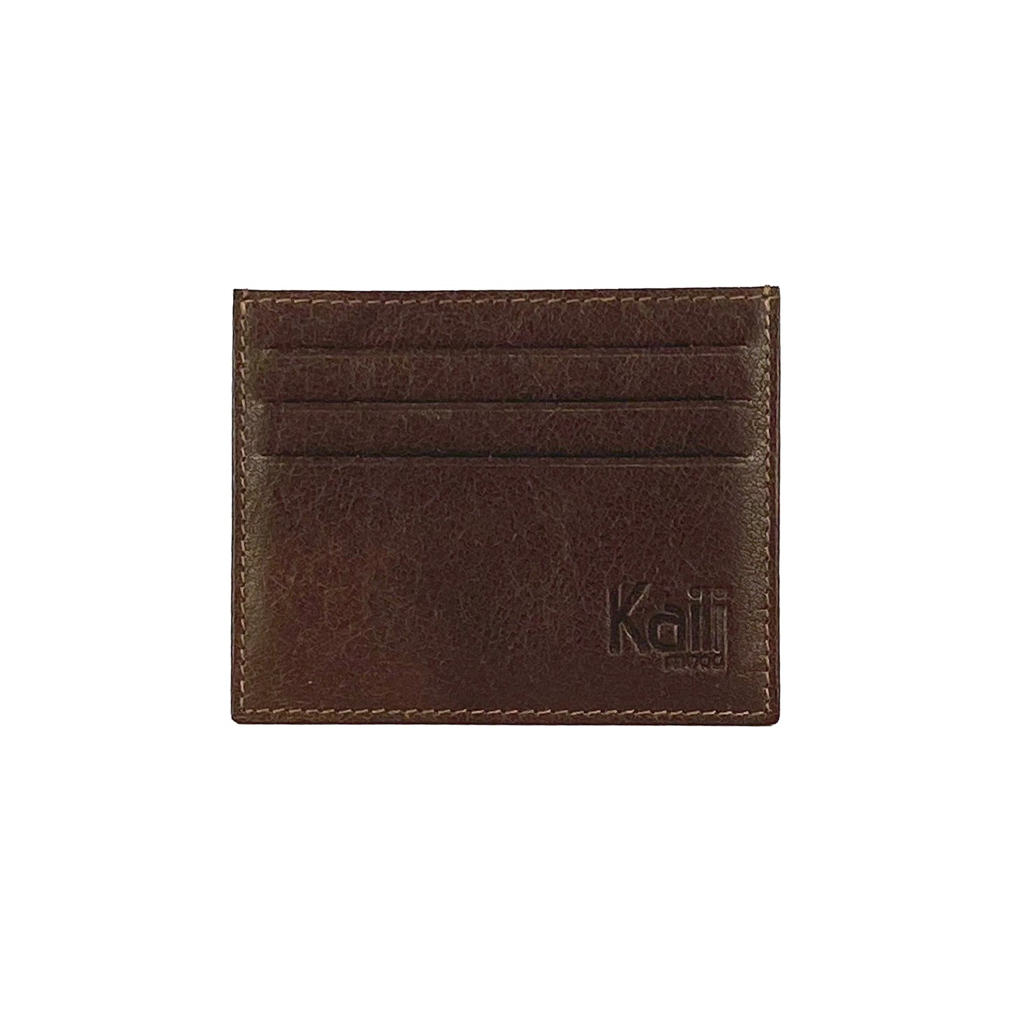 K10616BB | Credit Card Holder in genuine full grain leather, milled. Color dark brown. Large central pocket. Dimensions: 9.8 x 8 x 0.5 cm. Packaging: Rigid bottom/lid gift box - STREET STYLE