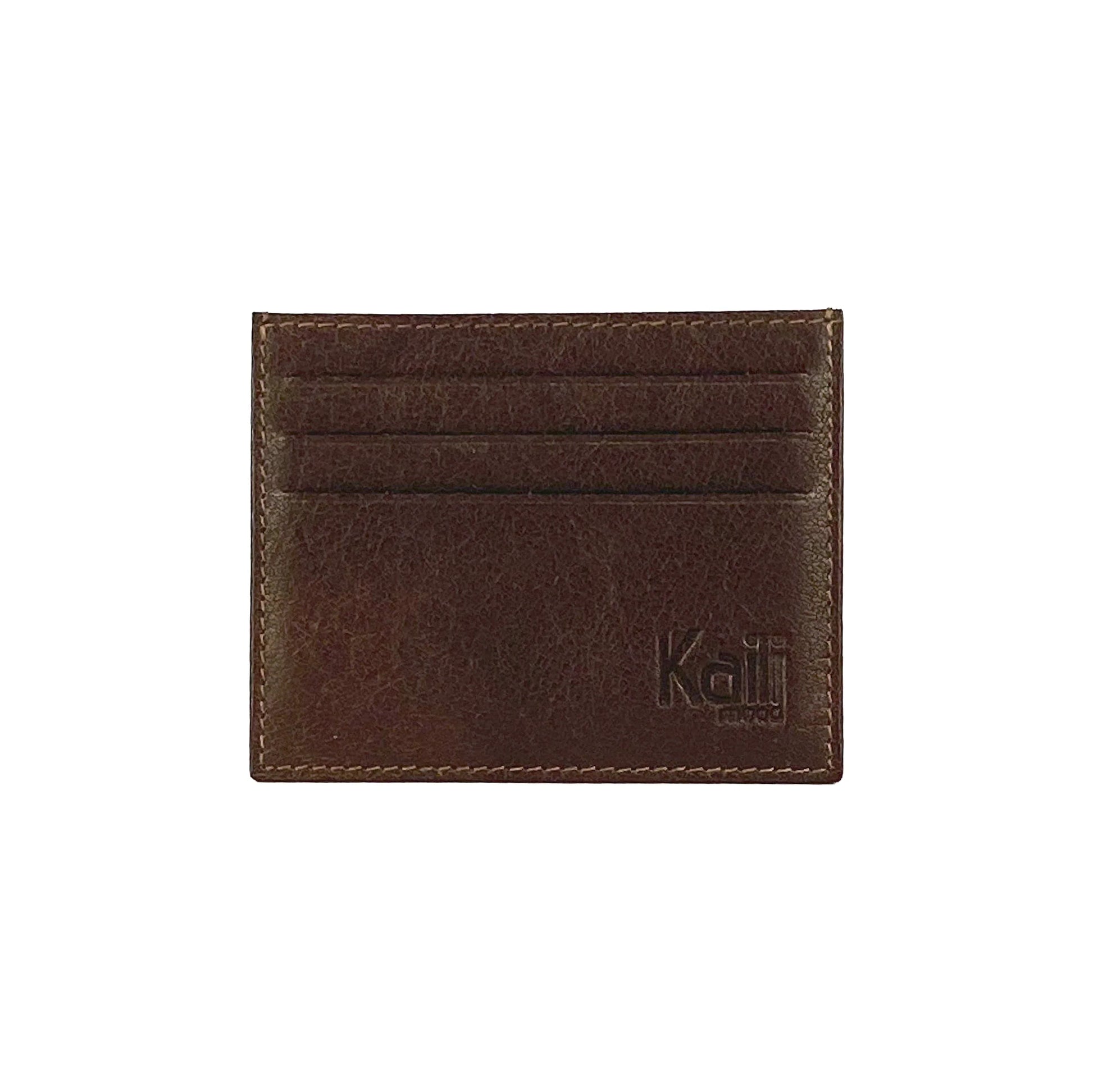 K10616BB | Credit Card Holder in genuine full grain leather, milled. Color dark brown. Large central pocket. Dimensions: 9.8 x 8 x 0.5 cm. Packaging: Rigid bottom/lid gift box - STREET STYLE