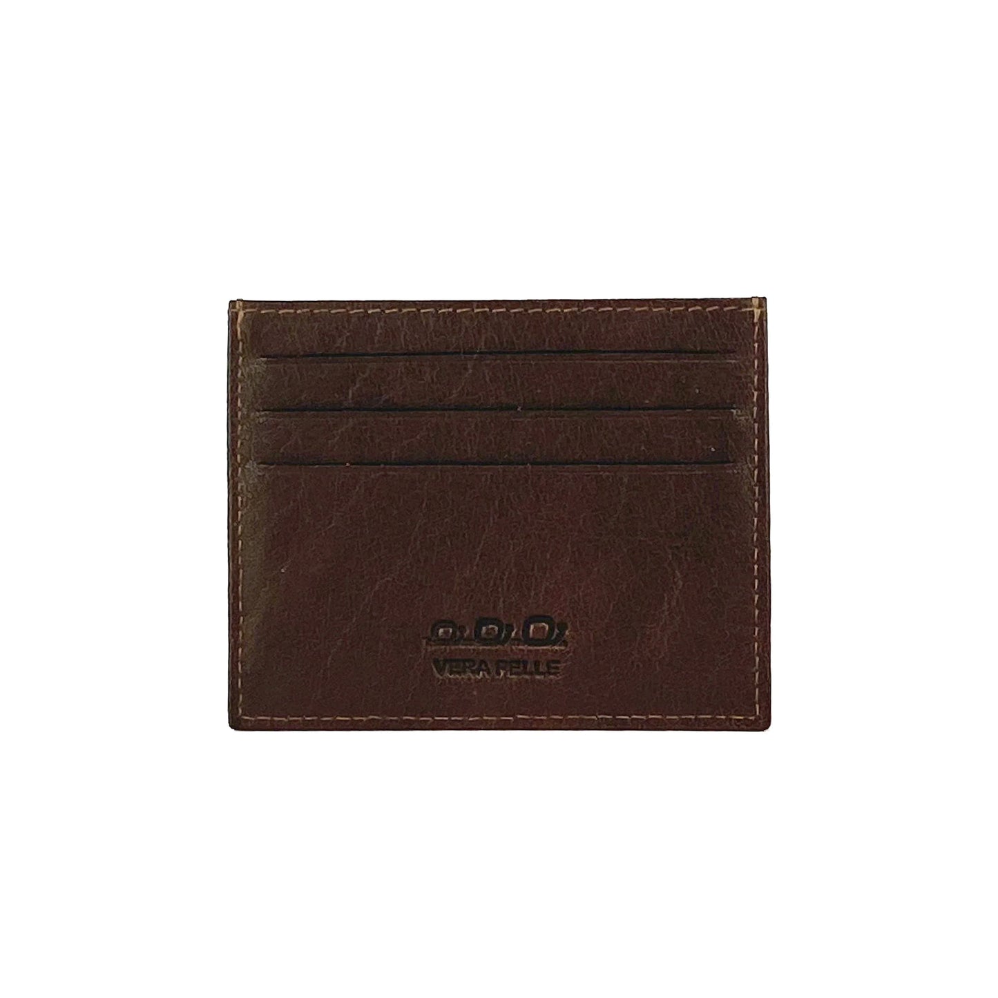 K10616BB | Credit Card Holder in genuine full grain leather, milled. Color dark brown. Large central pocket. Dimensions: 9.8 x 8 x 0.5 cm. Packaging: Rigid bottom/lid gift box - STREET STYLE