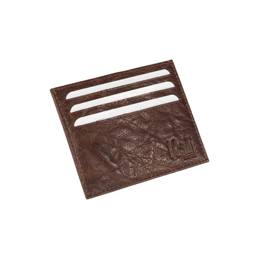 K10616BB | Credit Card Holder in genuine full grain leather, milled. Color dark brown. Large central pocket. Dimensions: 9.8 x 8 x 0.5 cm. Packaging: Rigid bottom/lid gift box - STREET STYLE