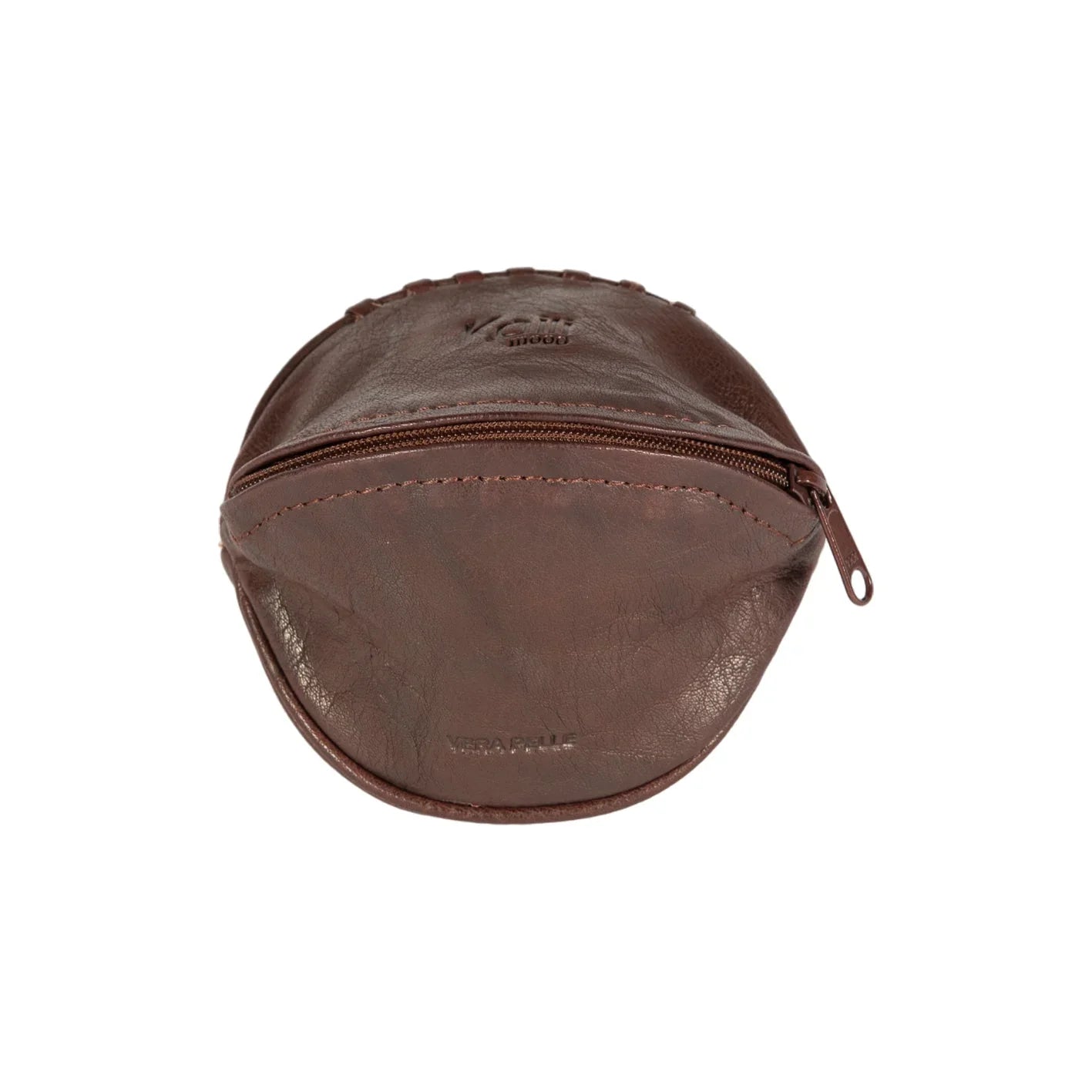 K10655BB | Mini Pochette/Portachiavi in Vera Pelle pieno fiore, Volanata. Colore Testa Moro. Accessori Nickel Lucido. Dimensioni: cm 12,5 x 7,5 x 7,5. Confezione: Sacchetto Tnt - STREET STYLE