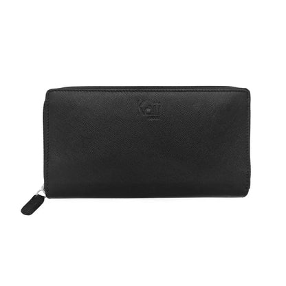 K10838AB | Women's Wallets in Saffiano Genuine Leather. Black colour. 6 credit card slots. Dimensions when closed: 18.5 x 10 x 2.5 cm. Packaging: Rigid bottom/lid gift box - STREET STYLE