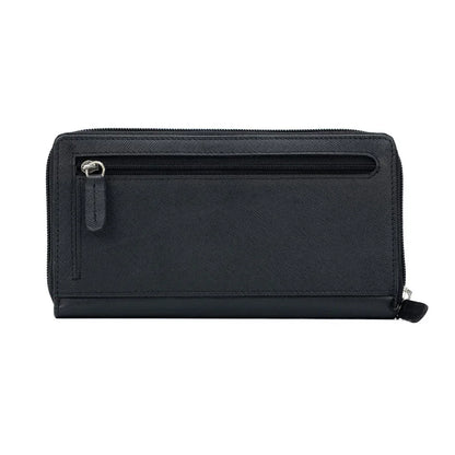 K10838AB | Women's Wallets in Saffiano Genuine Leather. Black colour. 6 credit card slots. Dimensions when closed: 18.5 x 10 x 2.5 cm. Packaging: Rigid bottom/lid gift box - STREET STYLE