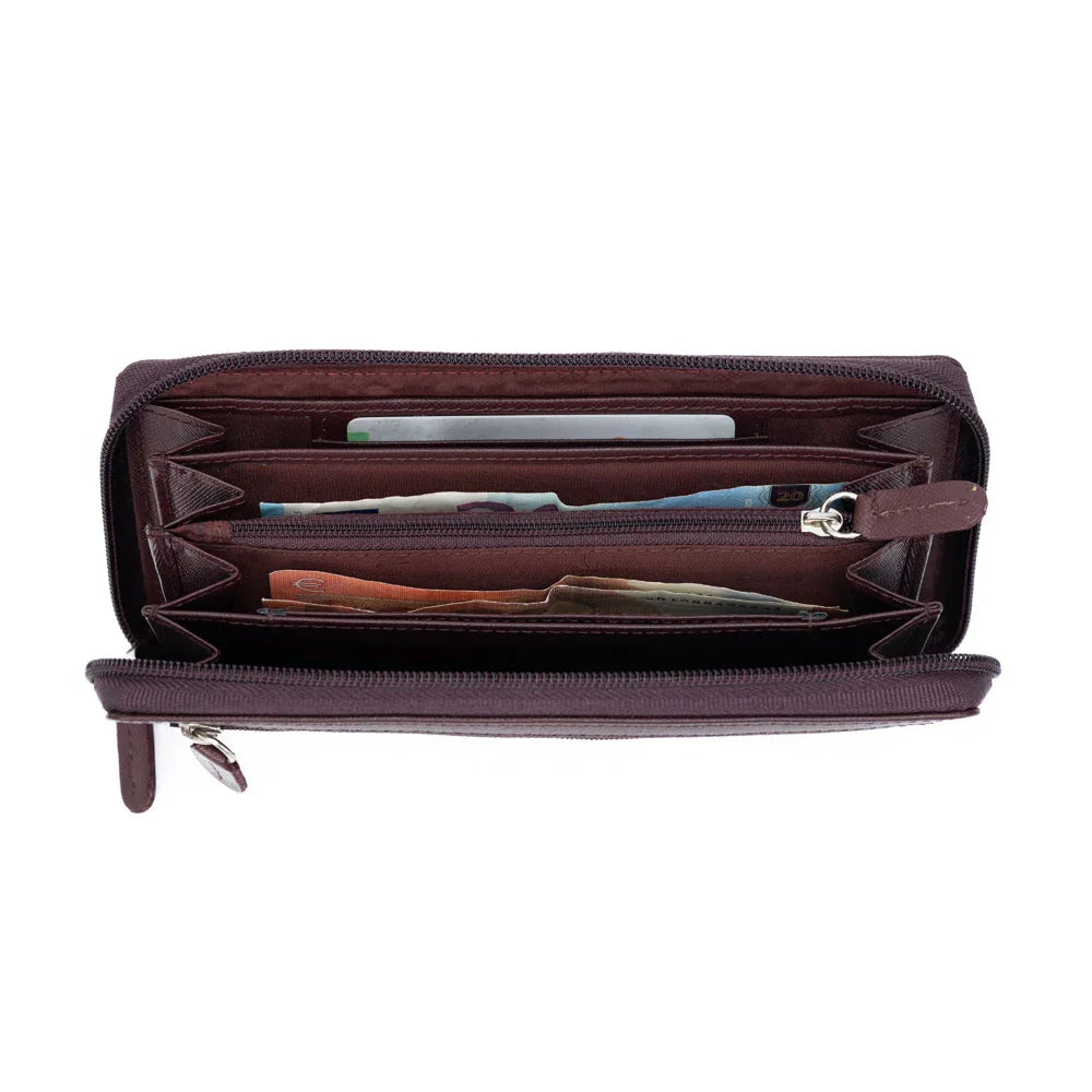 K10838XB | Women's Wallets in Saffiano Genuine Leather. Bordeaux color. 6 credit card slots. Dimensions when closed: 18.5 x 10 x 2.5 cm. Packaging: Rigid bottom/lid gift box - STREET STYLE