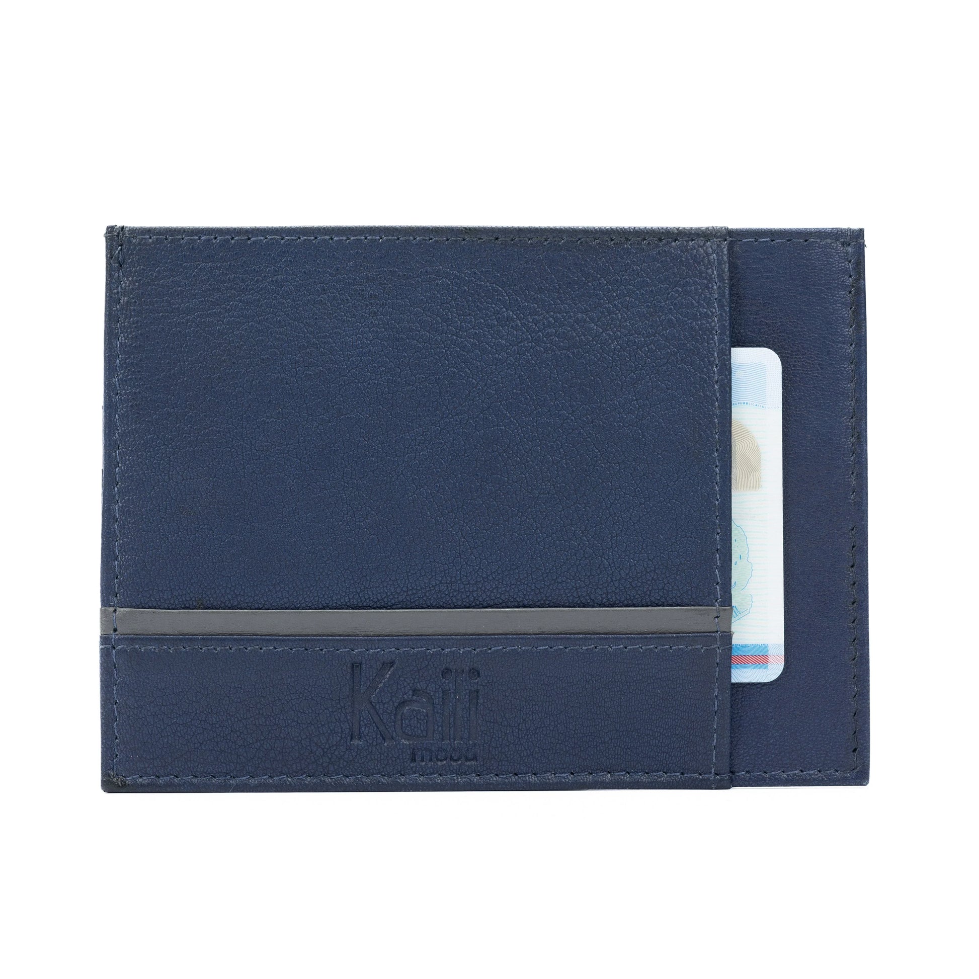 K10907DB | Document/Credit Card Holder in Genuine Leather Col. Blue - STREET STYLE