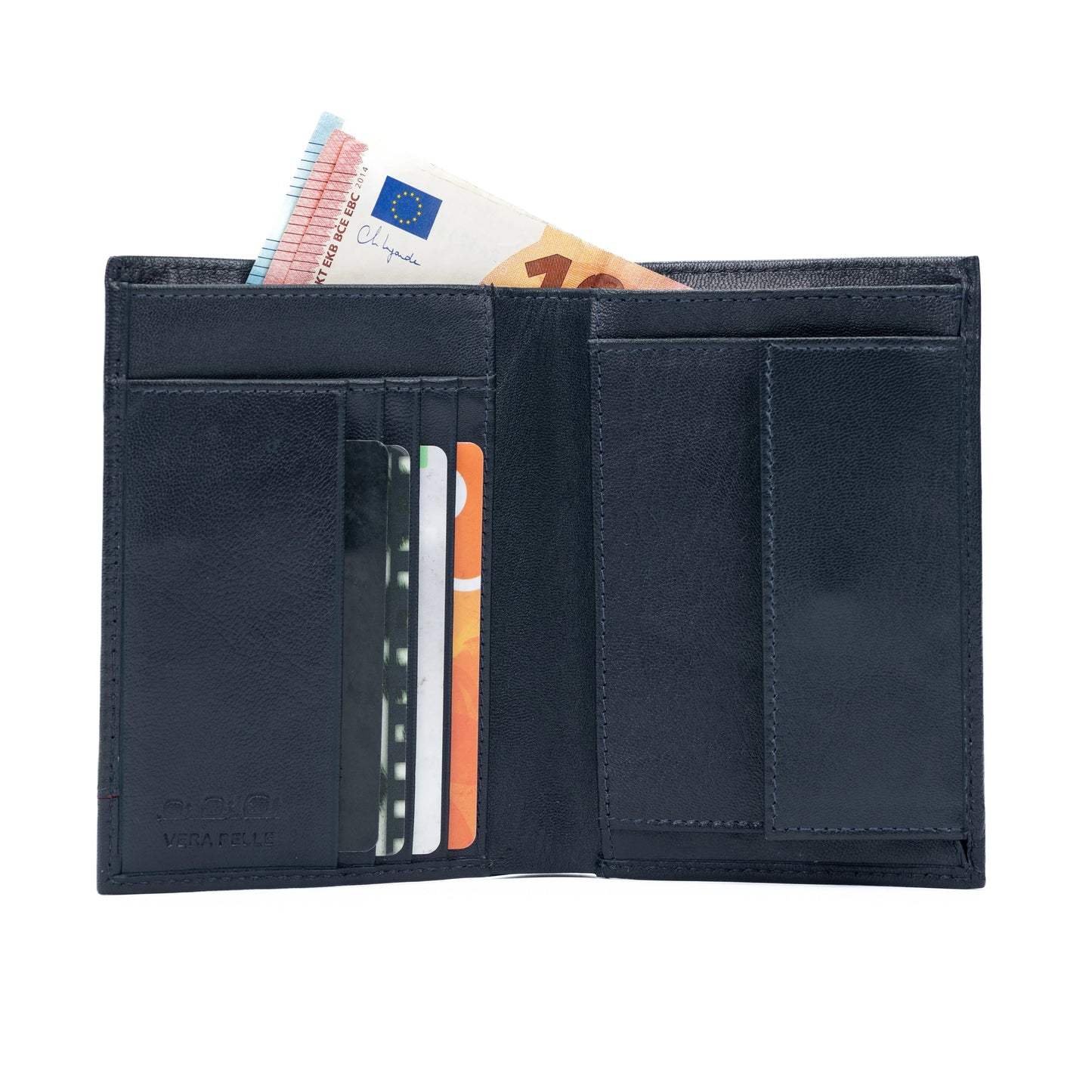 K11027DB | Men's Pocket Wallet in Genuine Leather Col. Blue - STREET STYLE
