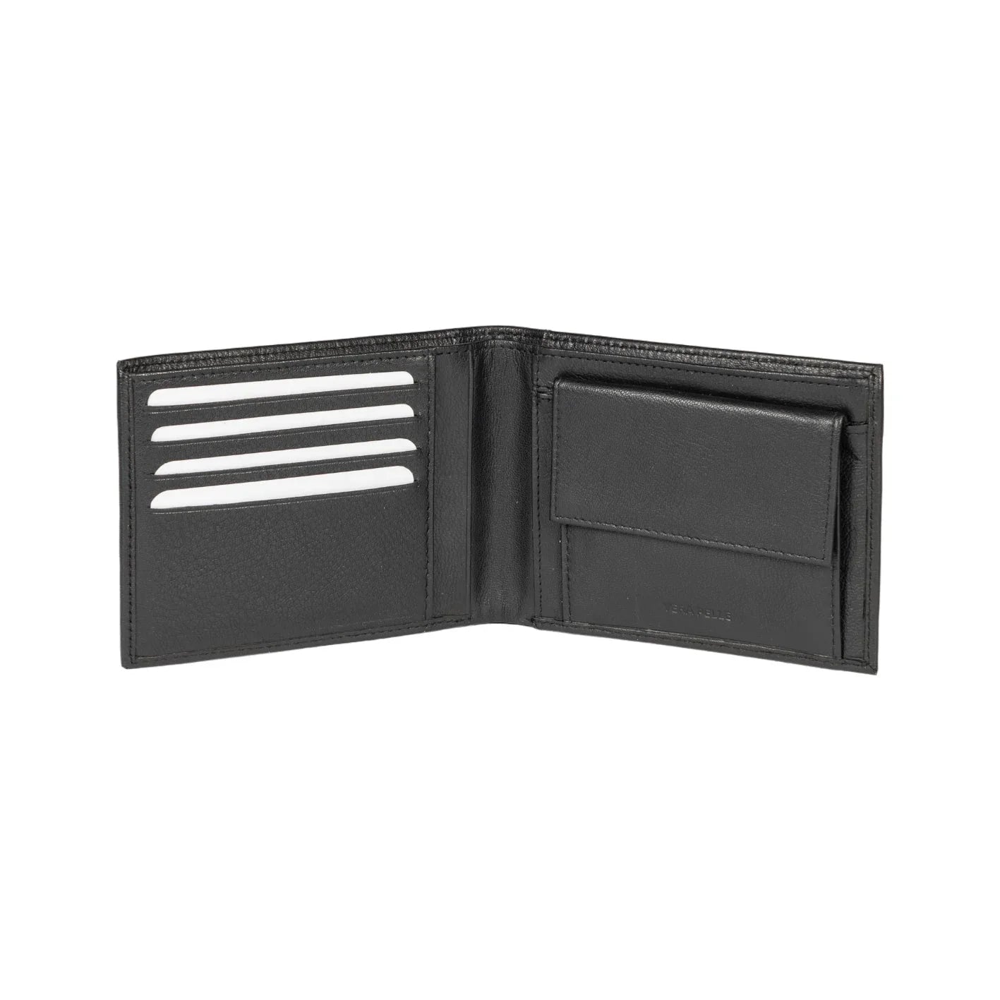K11403AB | Men's wallet in genuine full grain leather, with light grain. Black colour. Coin pocket. Dimensions when closed: 12.5 x 9.3 x 1 cm. Packaging: Rigid bottom/lid gift box - STREET STYLE