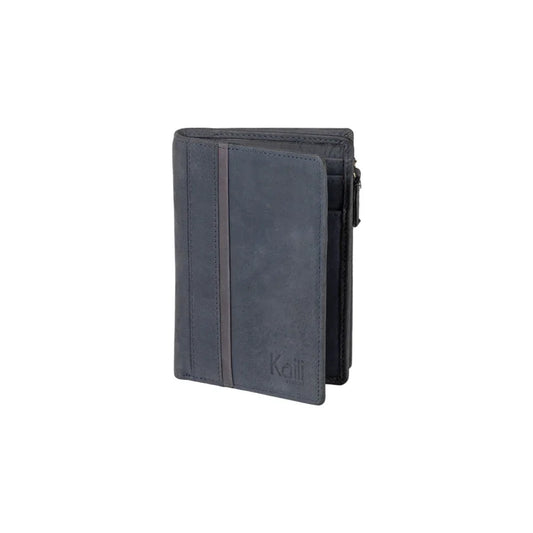 K12234DF | Women's Wallet in Genuine Full Grain Leather, Naked. Blue Color. RFID Protection. Closed Dimensions: 9.5 x 14 x 3 cm. Packaging: Gift box bottom/lid - STREET STYLE