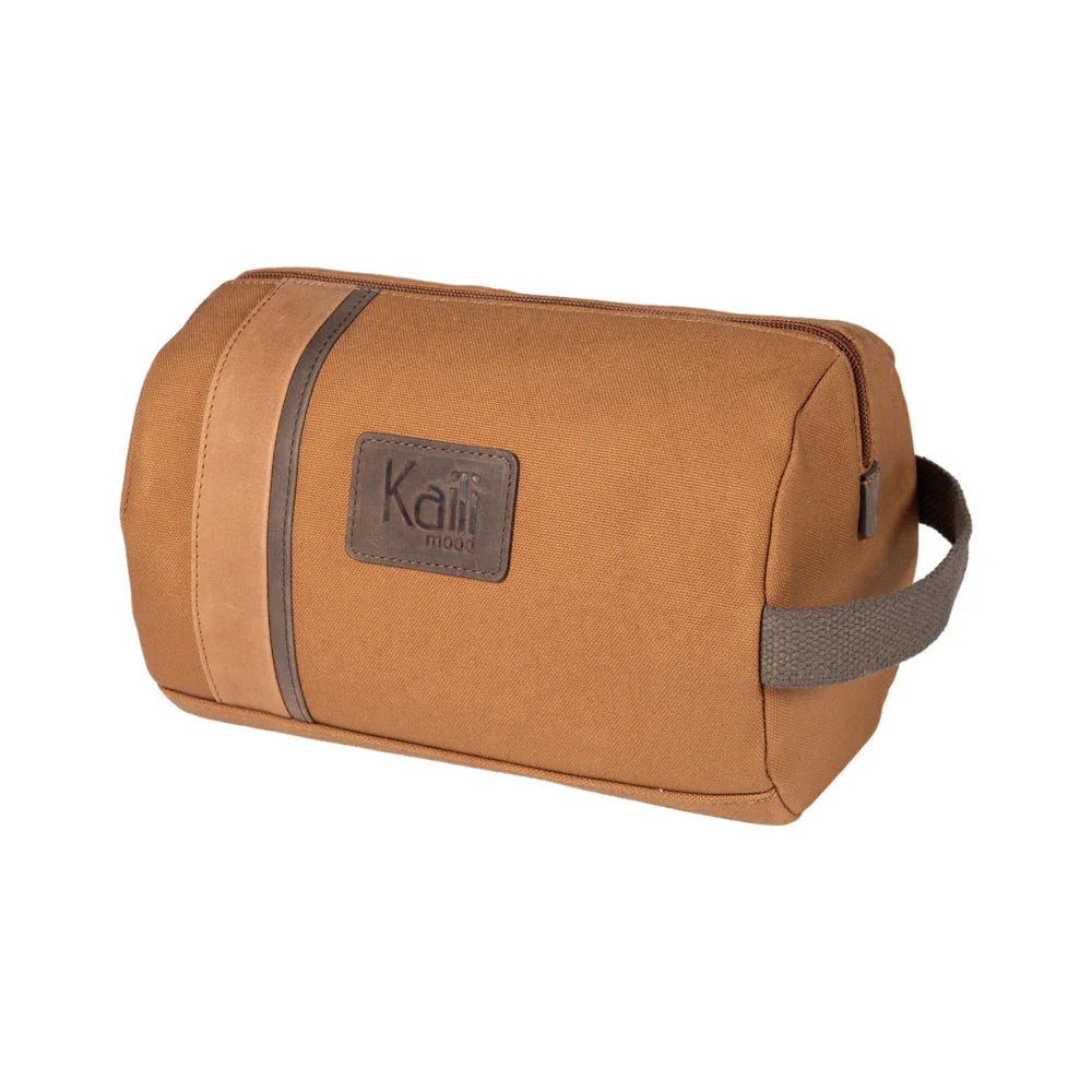 K2005UB | Beauty Case in Canvas 100% Cotton/Genuine Full Grain Leather, Naked. Leather Color. Side handle. Zip closure. Dimensions: cm 25 x 15 x 17. Packaging: Tnt bag - STREET STYLE