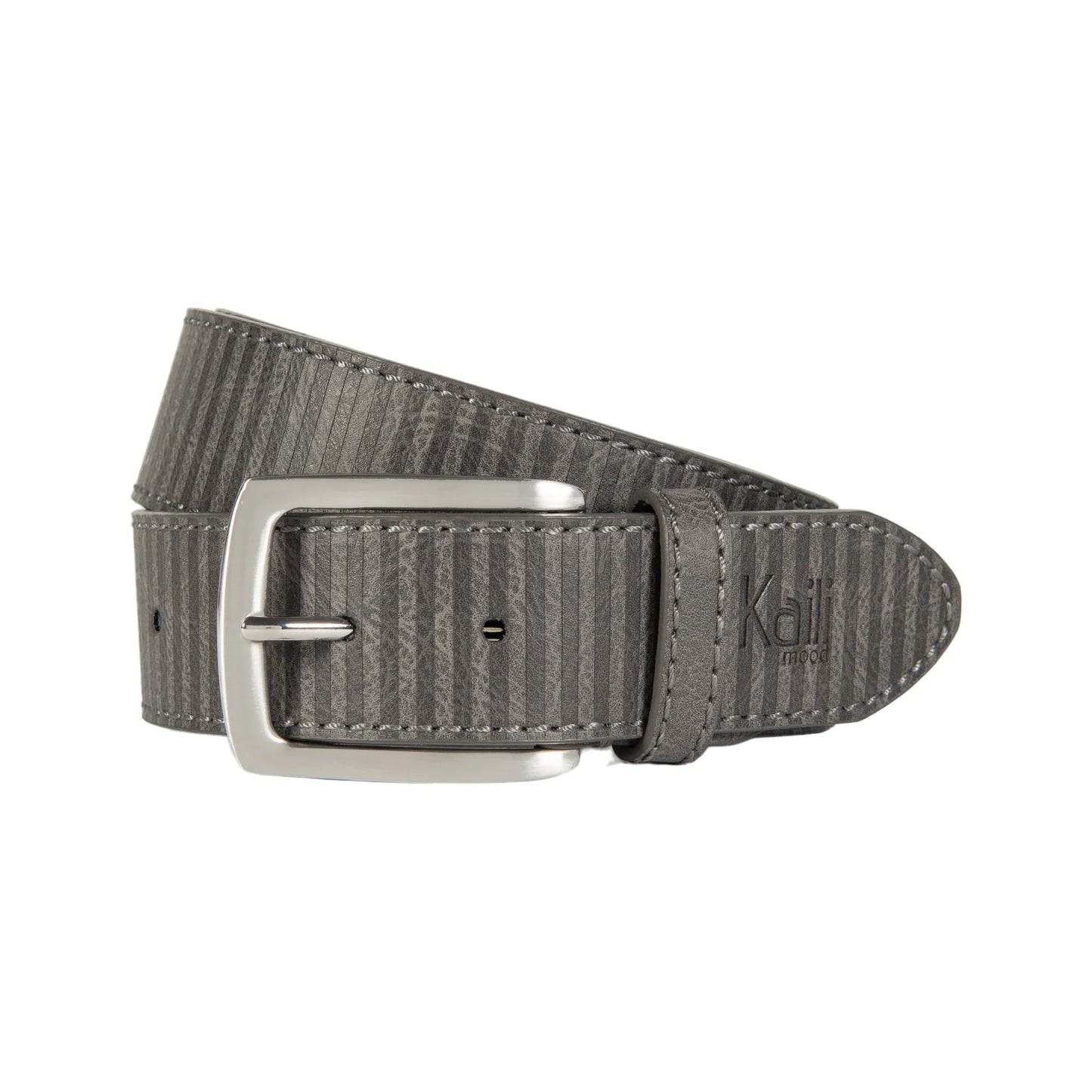 K4009KB | Allover Men's Belt in Leather Lining with Pu Finish. Anthracite colour. Dimensions: 125 x 3.8 x 0.5 cm (waistline 110 cm). Packaging: Rigid bottom/lid gift box - STREET STYLE