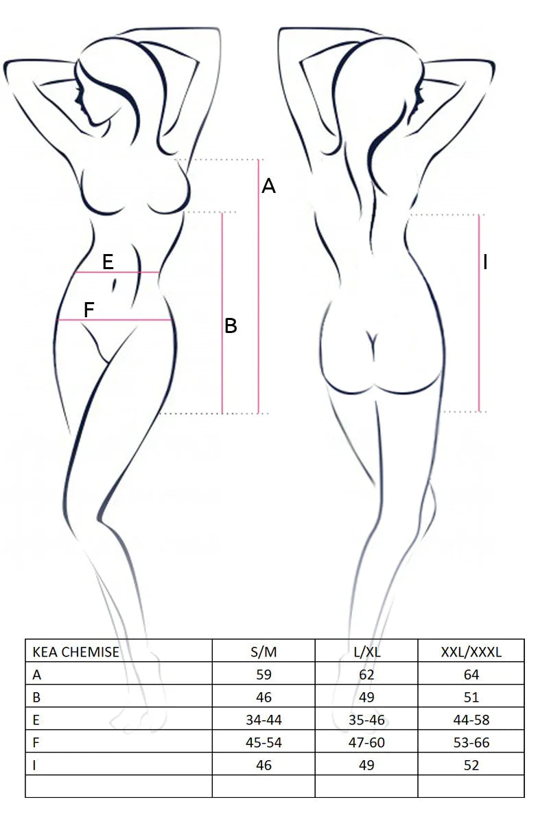 Sexy Sheer Mesh Chemise Casmir Kea Black - STREET STYLE