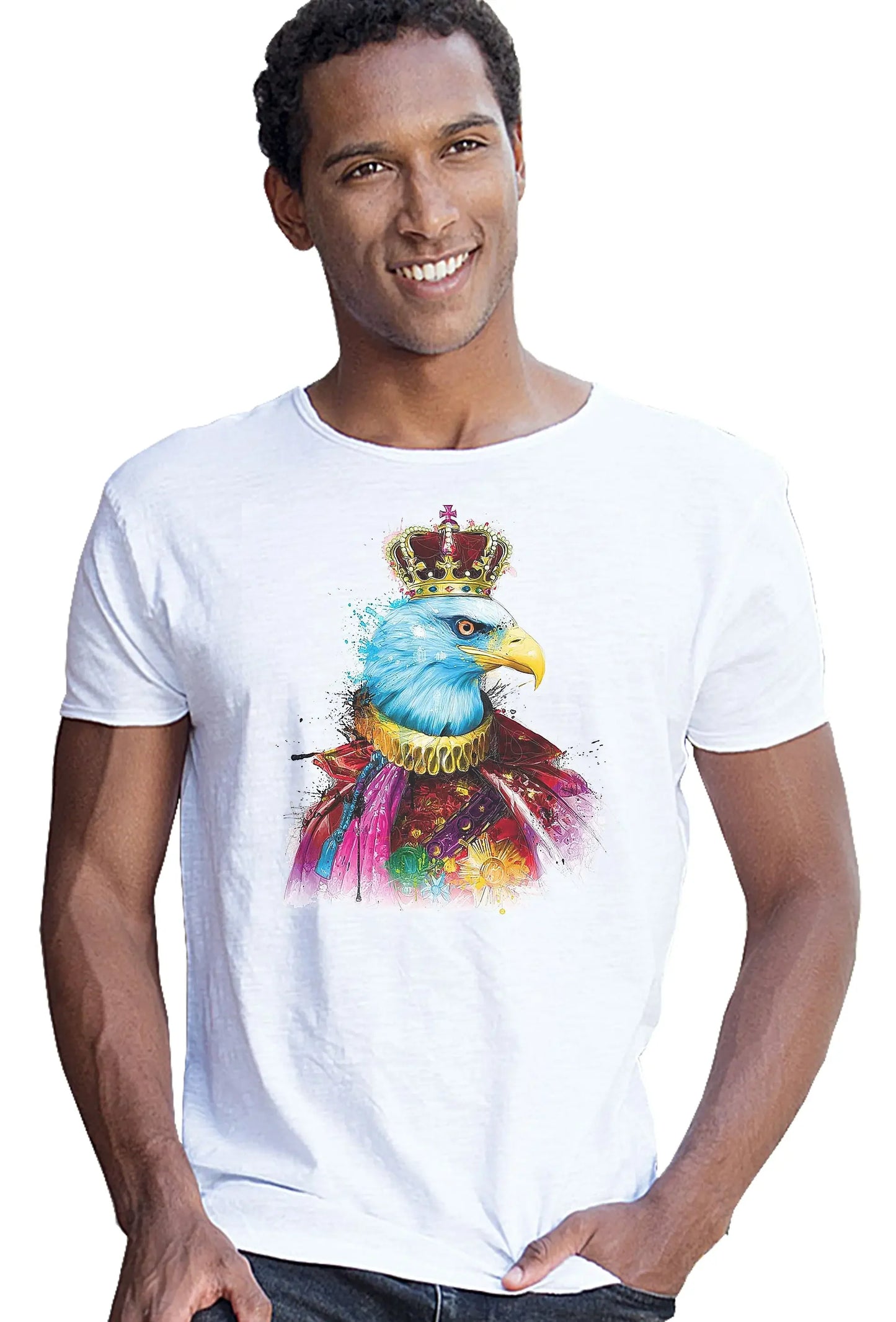 L'aigle Royal Color Stilizzato 18-20-70 T-shirt Urban Slub Men Uomo 100% Cotone Fiammato JK - STREET STYLE