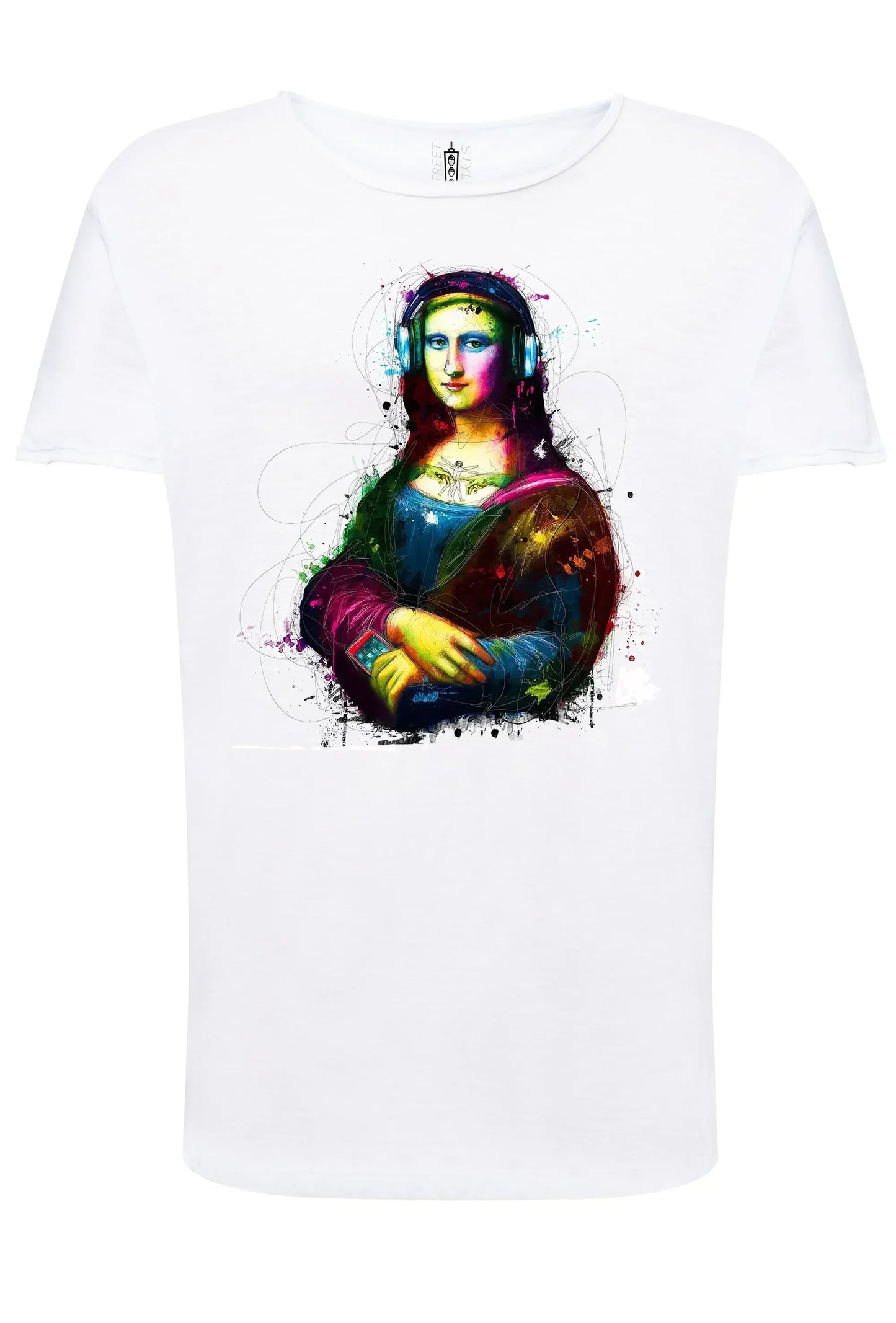 La Gioconda Pop Rock and roll Color Stilizzato 18-20-38 T-shirt Urban Slub Men Uomo 100% Cotone Fiammato JK - STREET STYLE