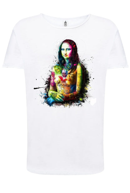 La Gioconda Tattoo Sexy Color Stilizzato 18-20-36 T-shirt Urban Slub Men Uomo 100% Cotone Fiammato JK - STREET STYLE