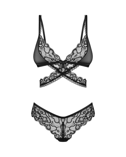 Soft Lace Bra & Sheer Thong Set Obsessive Blomentis - STREET STYLE