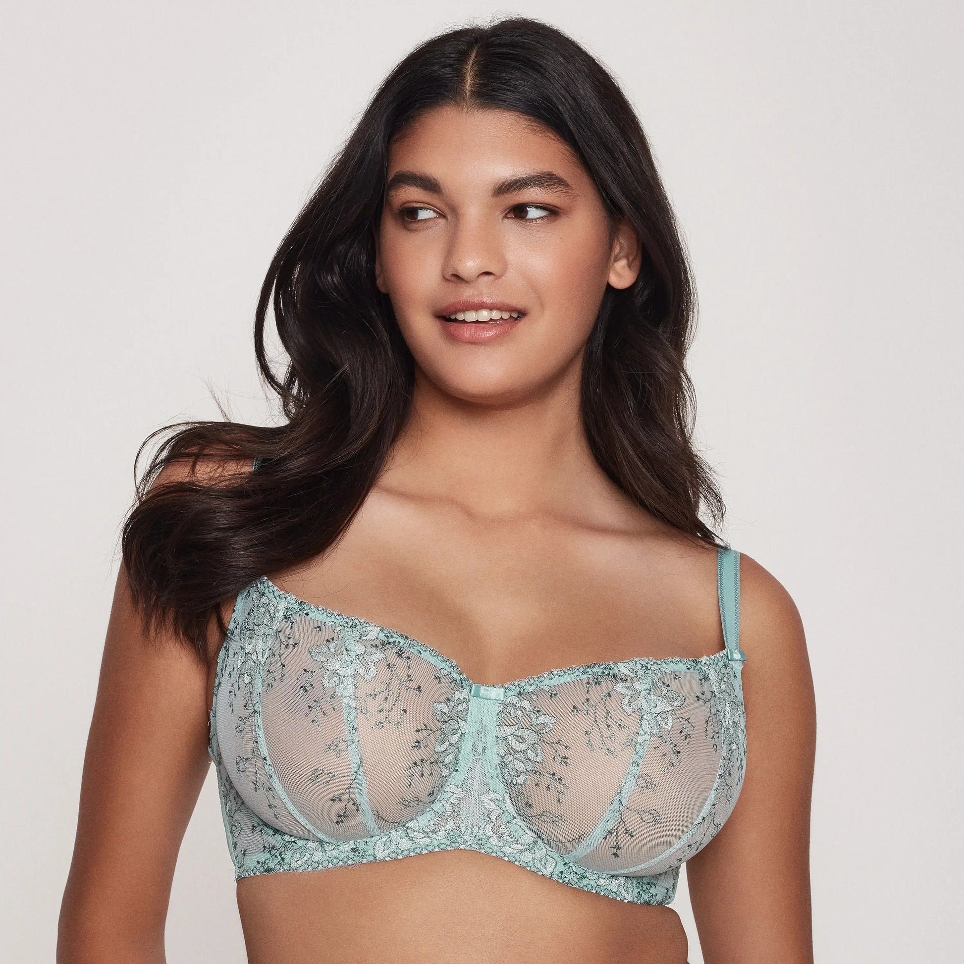 Sheer Embroidery Balconette Bra Laurel - STREET STYLE