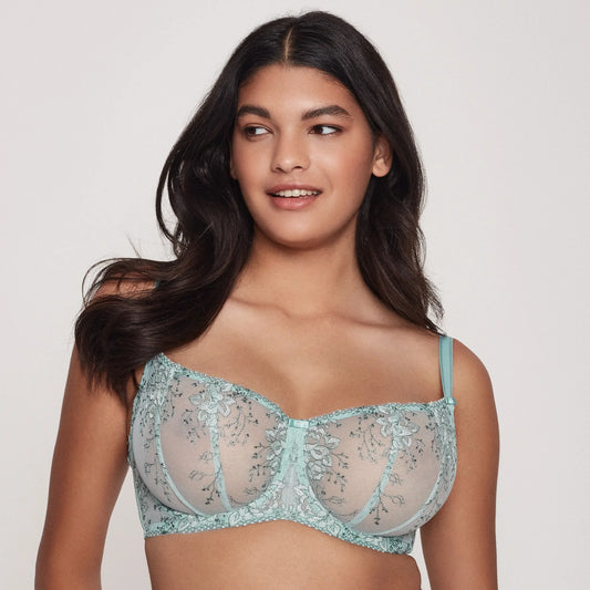 Sheer Embroidery Balconette Bra Laurel - STREET STYLE
