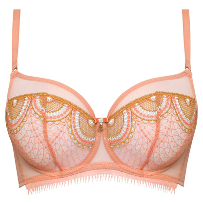 Sheer Mesh Embroidered Full Coverage Bra Lea - STREET STYLE