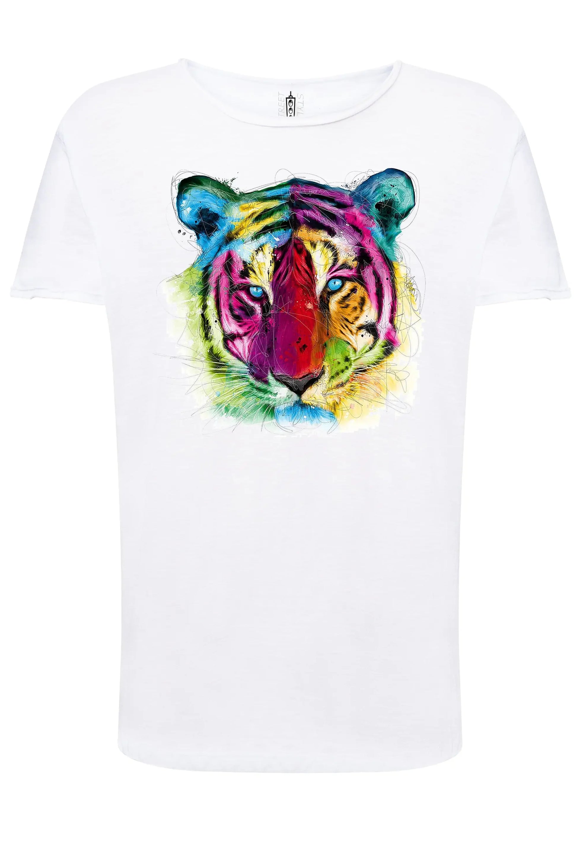 Leone Color Artistico Stilizzato 18-20-73 T-shirt Urban Slub Men Uomo 100% Cotone Fiammato JK - STREET STYLE