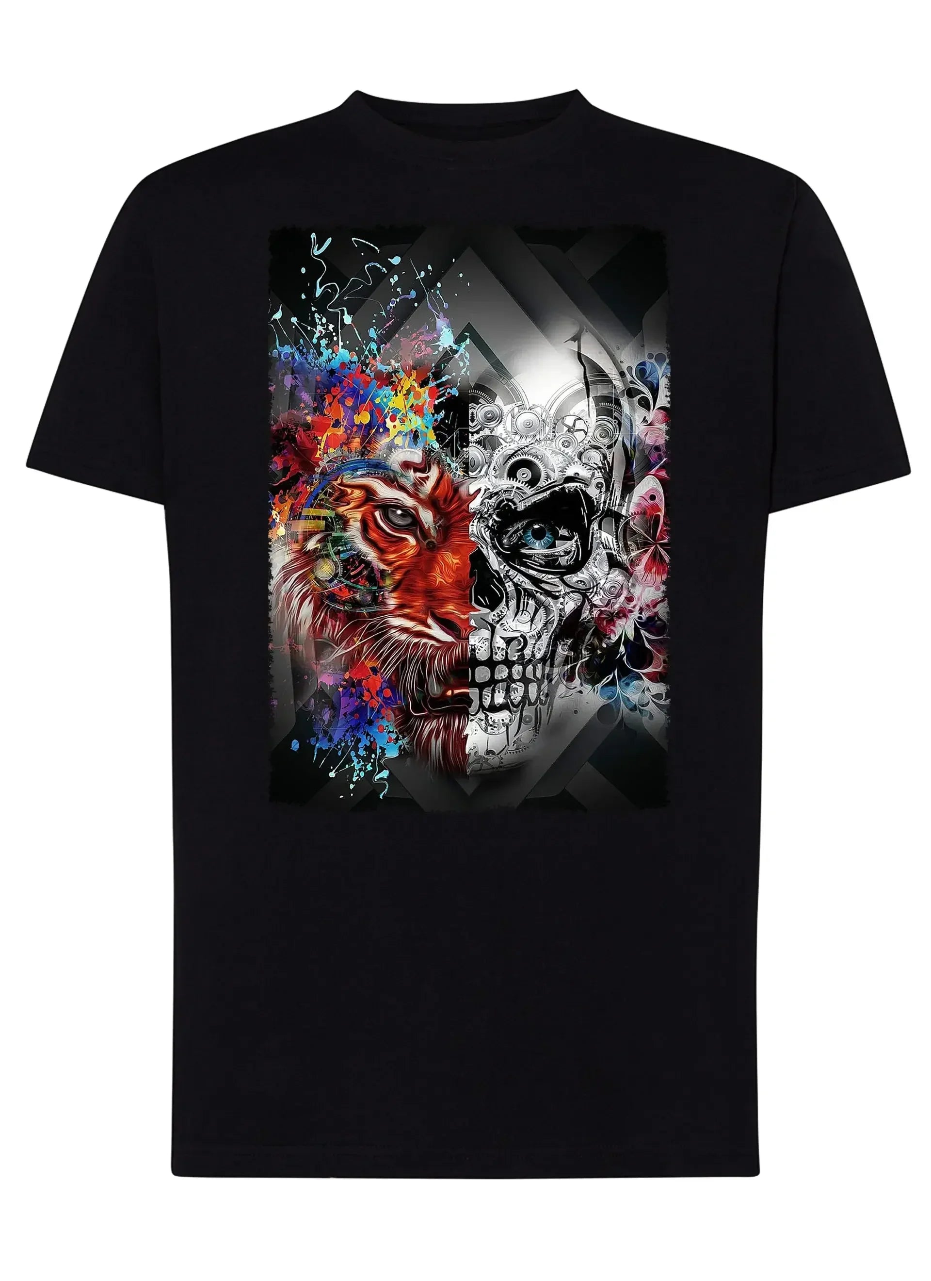 Leoskull Artistic Color Tattoo 9038 T-shirt Urban Men Uomo 100% Cotone Pettinato JK - STREET STYLE