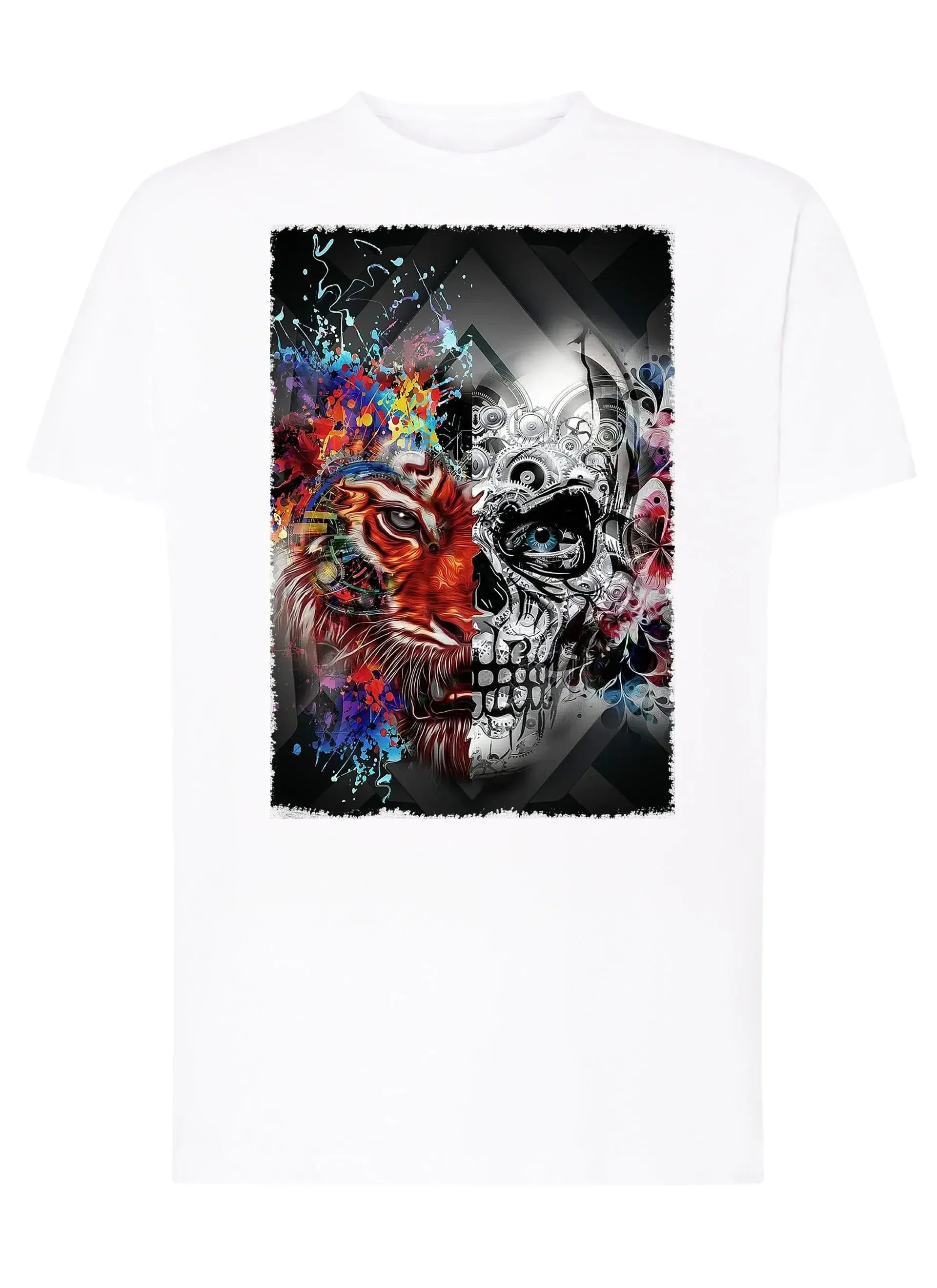 Leoskull Artistic Color Tattoo 9038 T-shirt Urban Men Uomo 100% Cotone Pettinato JK - STREET STYLE