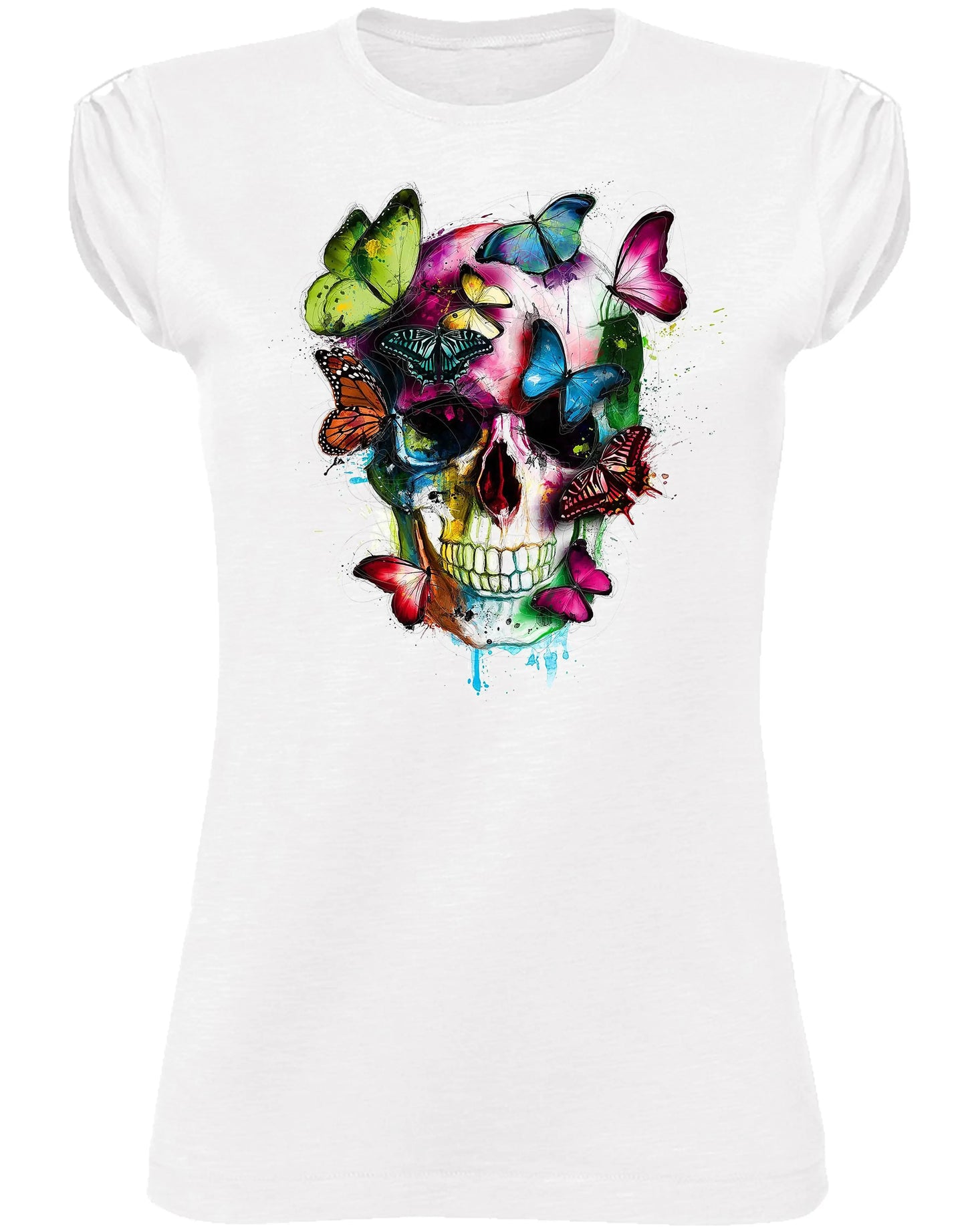 T-shirt Donna Skull Les couleurs de l'âme - Cotone Bio - STREET STYLE