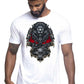 Lion Skull Tattoo 9044 T-shirt Urban Men Uomo 100% Cotone Pettinato JK - STREET STYLE