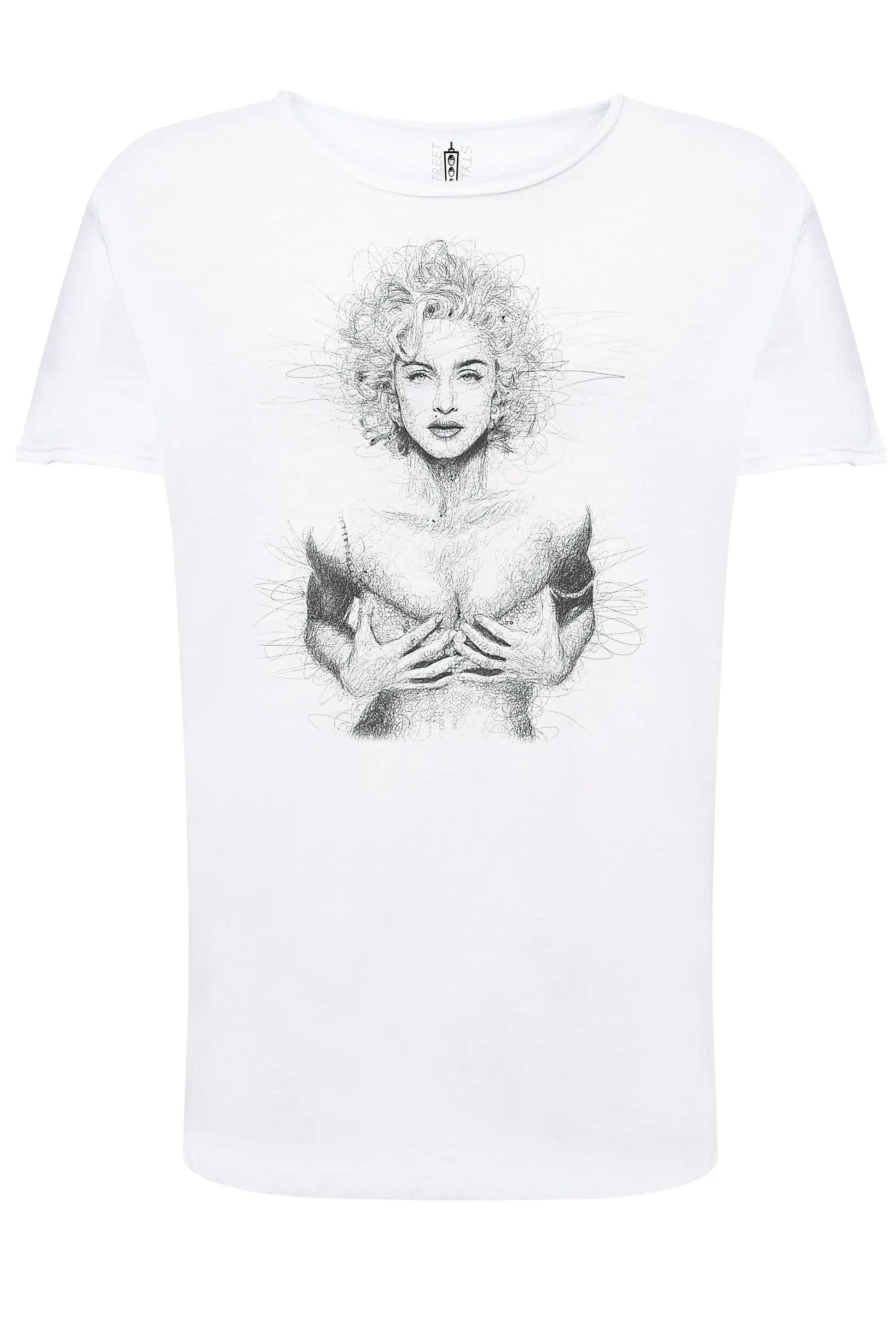 Madonna The Legend Stilizzato Soggetto Cantante 18-30 T-shirt Urban Slub Men Uomo 100% Cotone Fiammato JK - STREET STYLE