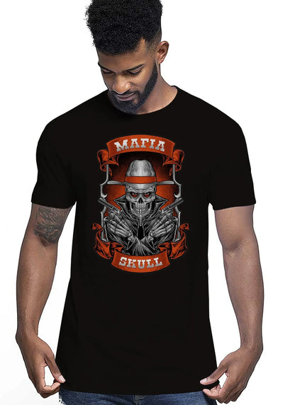 Mafia Skull Tattoo 9045 T-shirt Urban Men Uomo 100% Cotone Pettinato JK - STREET STYLE