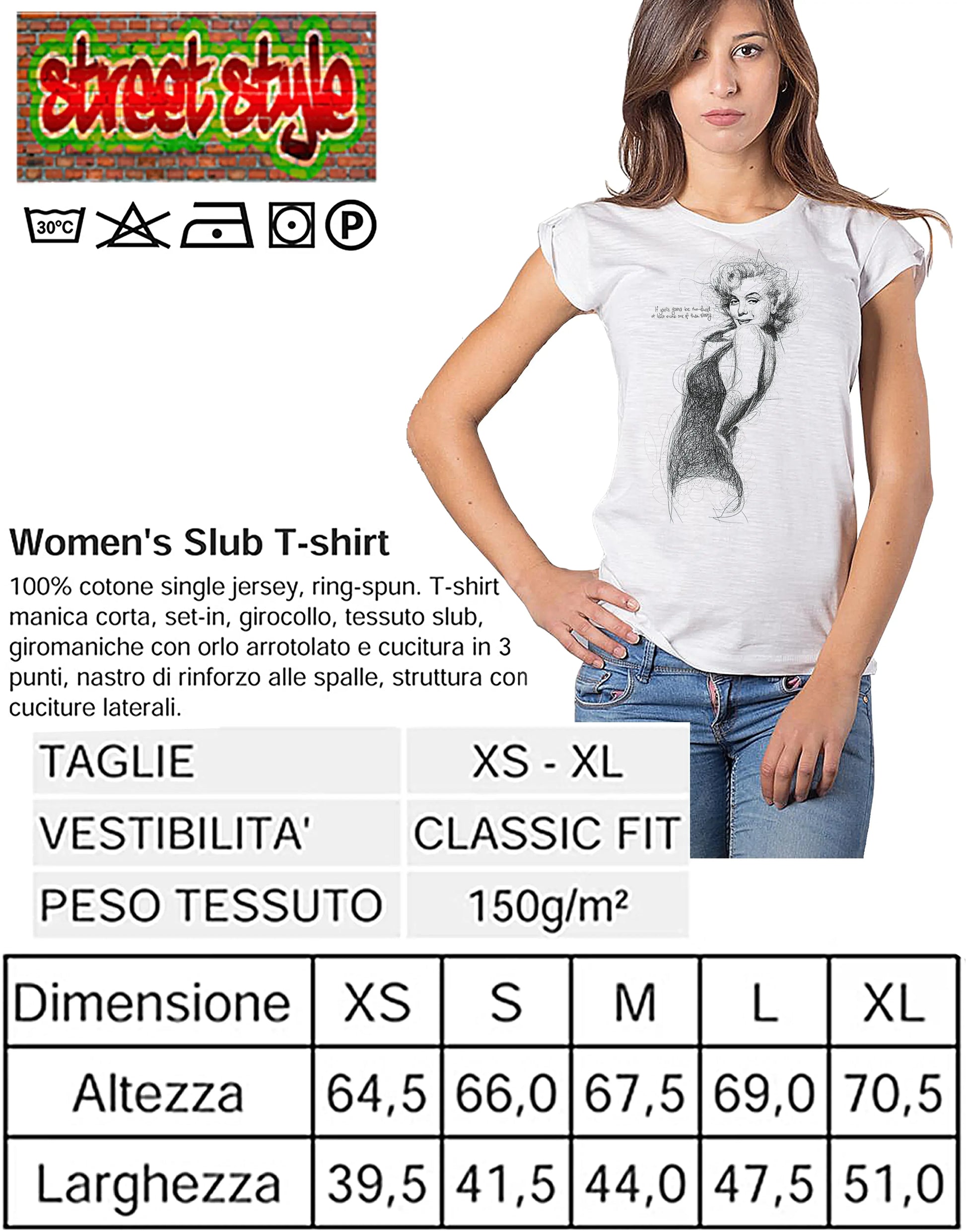 Marilyn Monroe Stilizzata — T-shirt Donna Urban - STREET STYLE