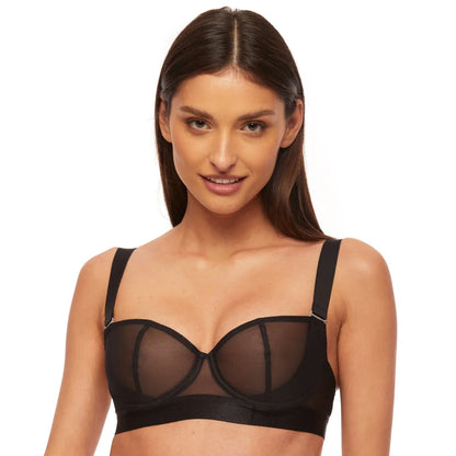 Sheer Mesh Balconette Bra Kinga Mist - STREET STYLE
