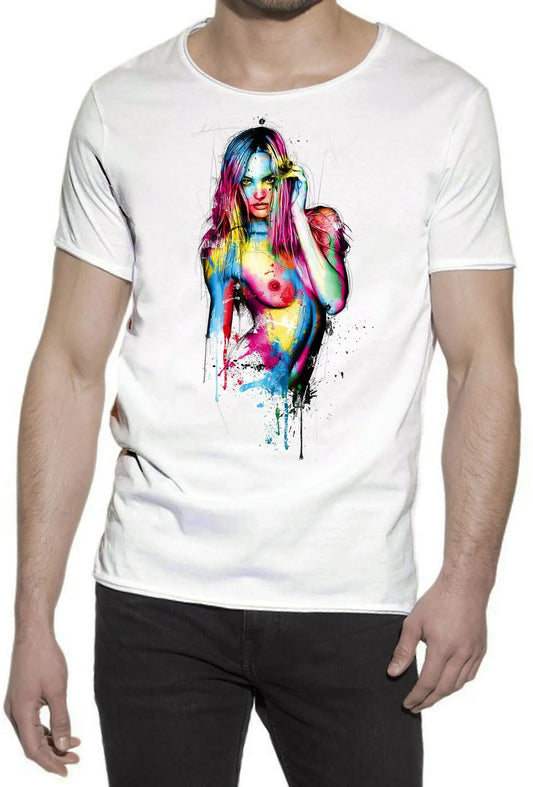 Mujeres Bonitas Color Stilizzato Sexy 18-20-42 T-shirt Urban Slub Men Uomo 100% Cotone Fiammato JK - STREET STYLE