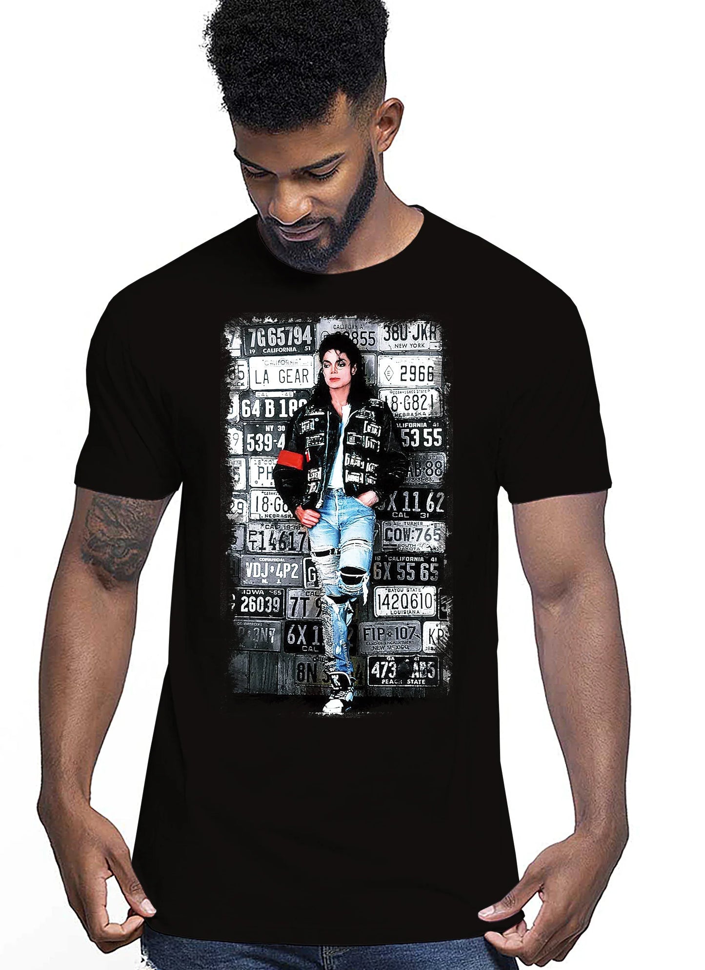 The Legend Michael Jackson Cantante Soggetto 18-20-49-2 T-shirt Urban Men Uomo 100% Cotone Pettinato JK - STREET STYLE