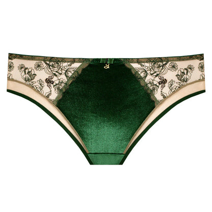 Velvet Sheer Embroidered Brief Panty Ola - STREET STYLE