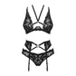 Sheer Mesh Lace 3 Piece Lingerie Set Alessya - STREET STYLE