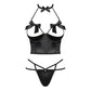 Sexy Open Cup Corset & String Obsessive Delishya Black - STREET STYLE