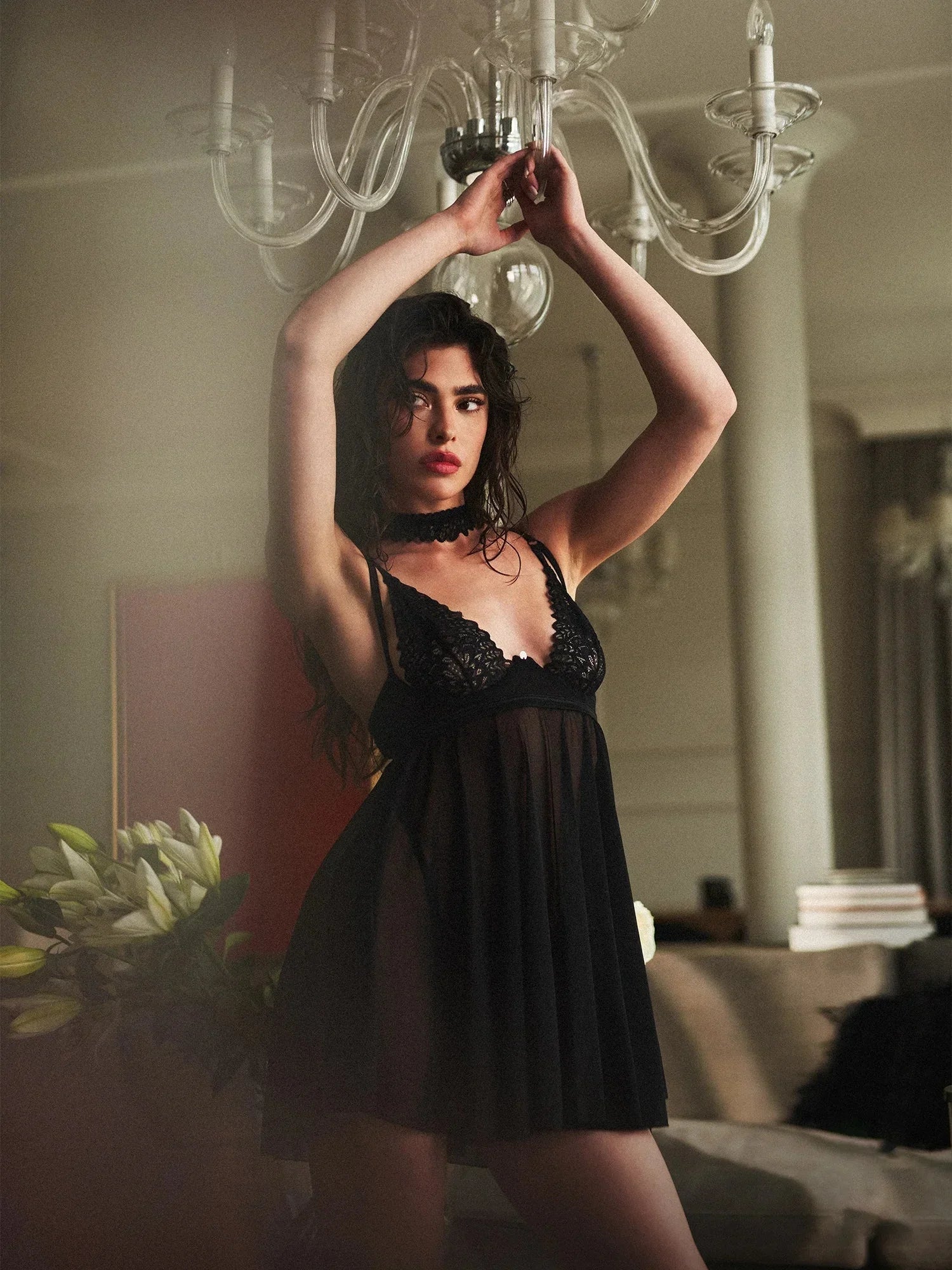 Sheer Mesh Babydoll & String Panty Obsessive Donarella - STREET STYLE