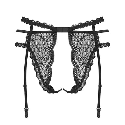 Sexy Open Crotch Lace Garter Panty Obsessive Pearlove - STREET STYLE