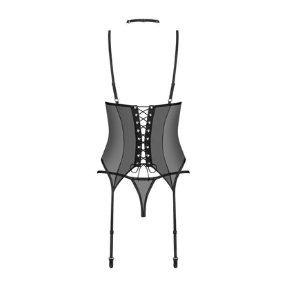 Sheer Mesh Lace Corset & String Panty Obsessive Donarella - STREET STYLE
