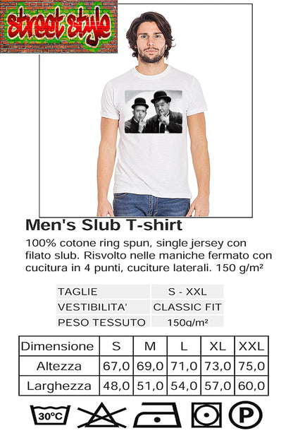T-shirt Stanlio e Olio | Urban Slub 100% Cotone - STREET STYLE
