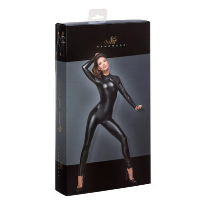 Powerwetlook Overall Leash Two-Way Zipper Catsuit - STREET STYLE