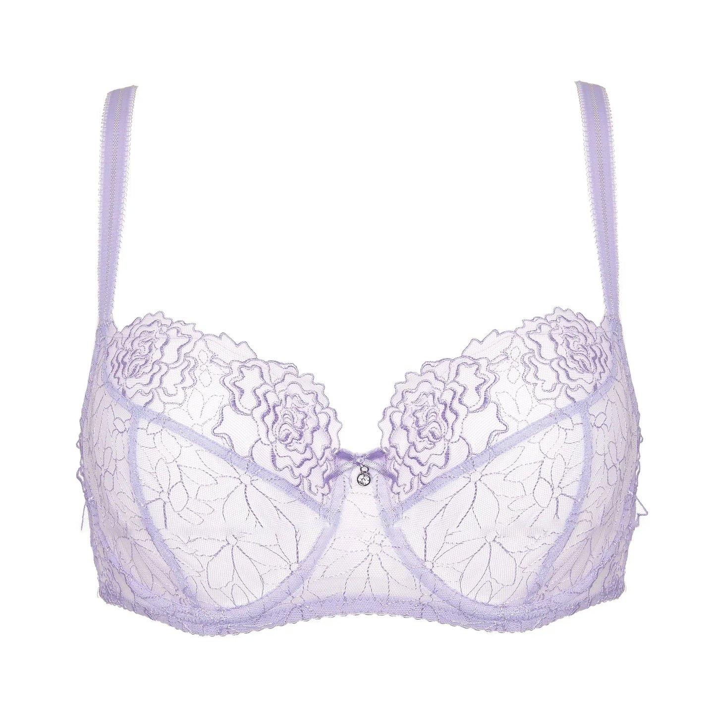 Sheer Mesh Balconette Bra Pamela Lavender - STREET STYLE