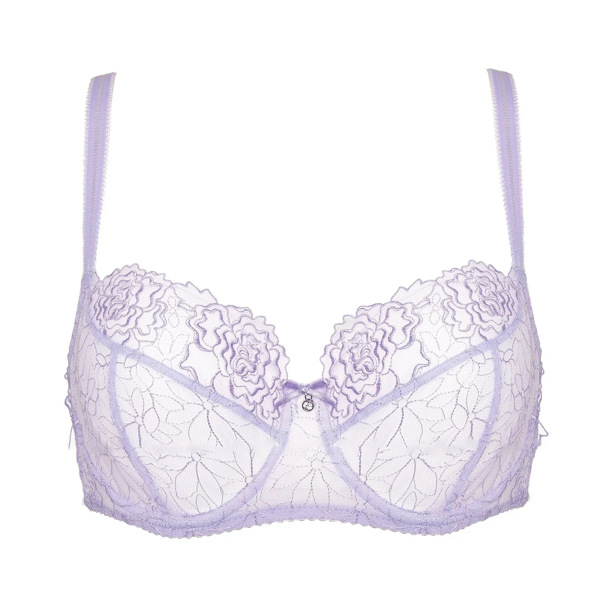 Sheer Mesh Balconette Bra Pamela Lavender - STREET STYLE