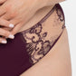 Sheer Mesh Tulle Embroidered Brief Panty Perla Aubergine - STREET STYLE